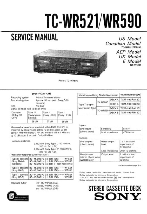 TC-WR521, TC-WR590